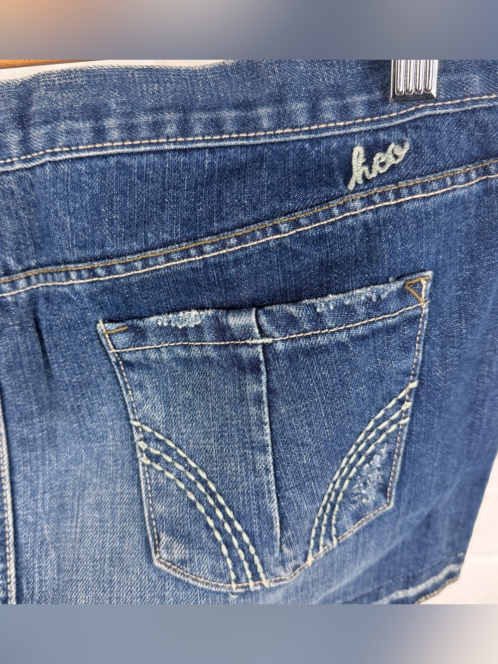 Hollister Denim Mini Size 9 Low Rise Distressed Y2K Jean‎ Skirt indie sleaze - Picture 6 of 6